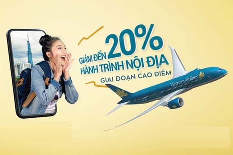 Vietnam Airlines khuyến mãi giảm giá chặng nội địa