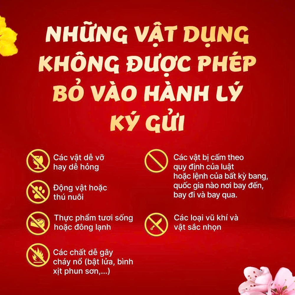 Những lưu ý về hành lý ký gửi Vietjet Air đối với các vật dụng bị hạn chế