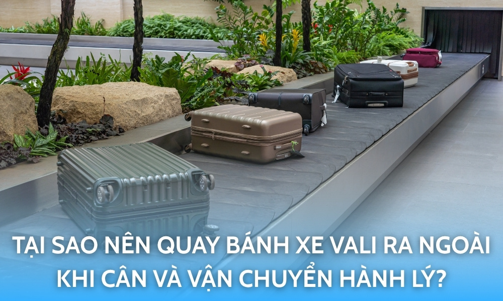 Tại sao nên quay bánh xe vali ra ngoài khi cân và vận chuyển hành lý?