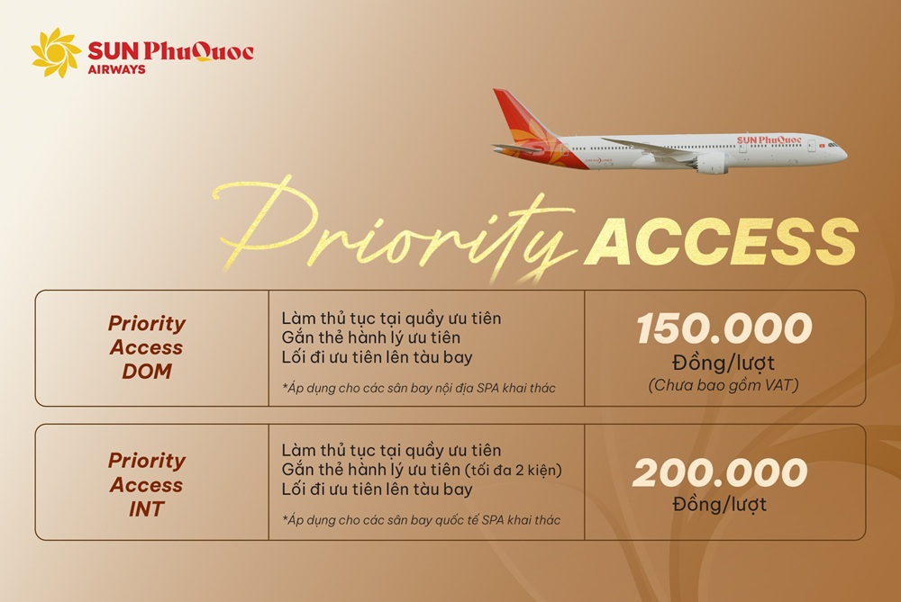 Các gói Priority Check-in của Sun PhuQuoc Airways