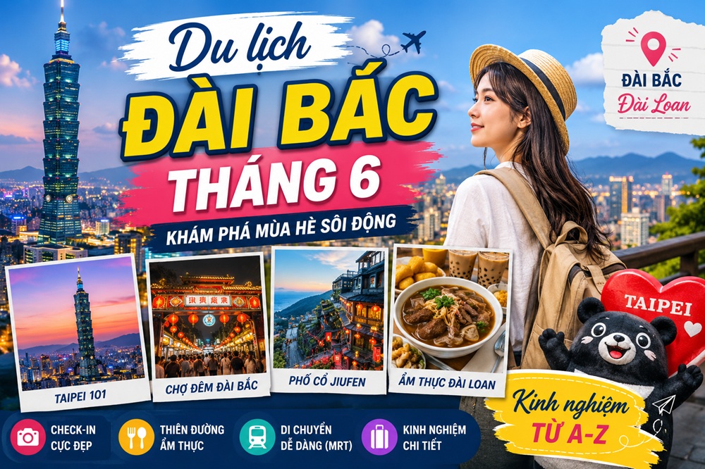 Du lịch Đài Bắc tháng 6 có gì đẹp? Kinh nghiệm đi Đài Loan 2026