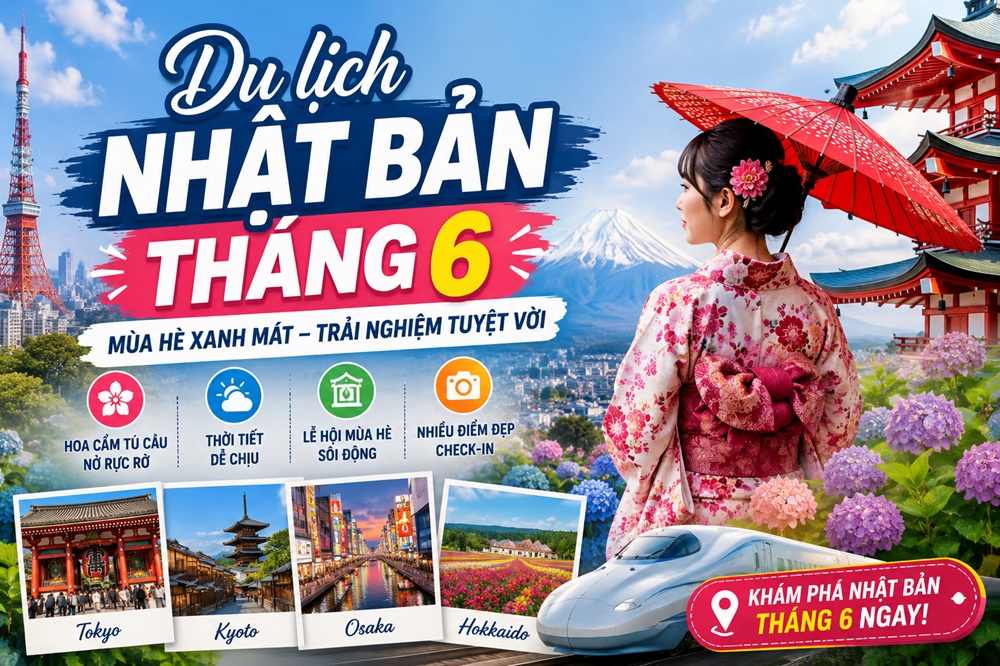 Du lịch Nhật Bản tháng 6 có gì đẹp? Kinh nghiệm khám phá Nhật Bản mùa hè 2026