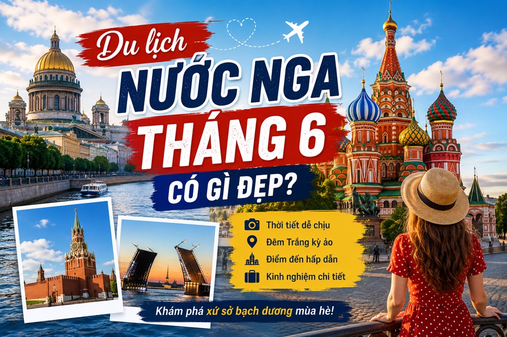Du lịch nước nga tháng 6 có gì đẹp? Kinh nghiệm khám Phá Xứ Sở Bạch Dương 2026
