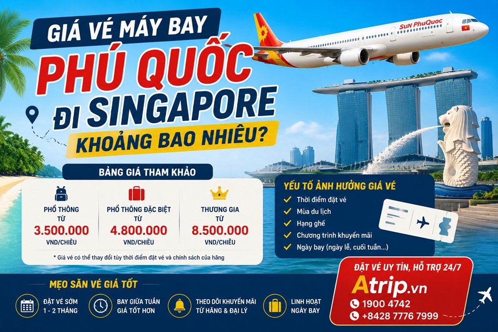 Giá Vé Máy Bay Phú Quốc Đi Singapore Khoảng Bao Nhiêu?