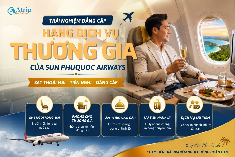 Hạng dịch vụ thương gia của Sun PhuQuoc Airways có gì đặc biệt?