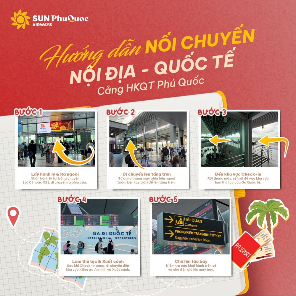 Tổng quan về Quy trình nối chuyến Nội địa - Quốc tế tại Phú Quốc