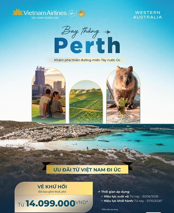 Vietnam Airlines triển khai ưu đãi Việt Nam – Perth như thế nào?