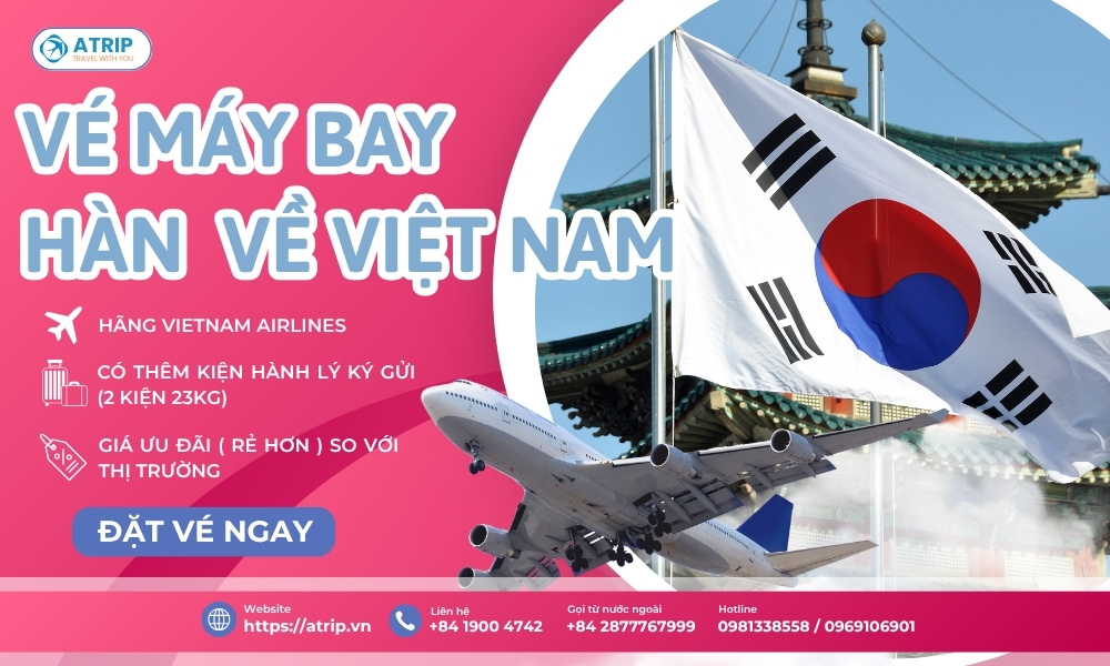 Giá vé máy bay từ Hàn Quốc về Việt Nam