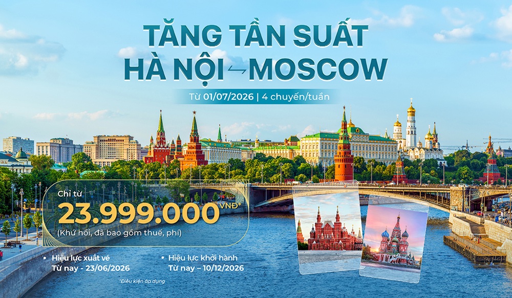 Giá vé máy bay Hà Nội đi Moscow khoảng bao nhiêu?