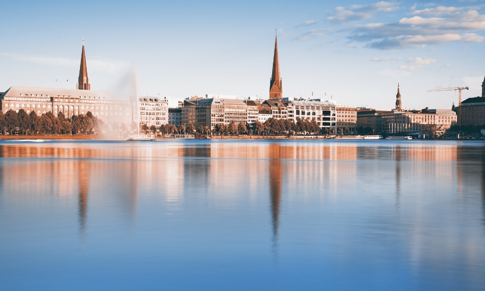 Hồ Alster du lịch hamburg mùa hè