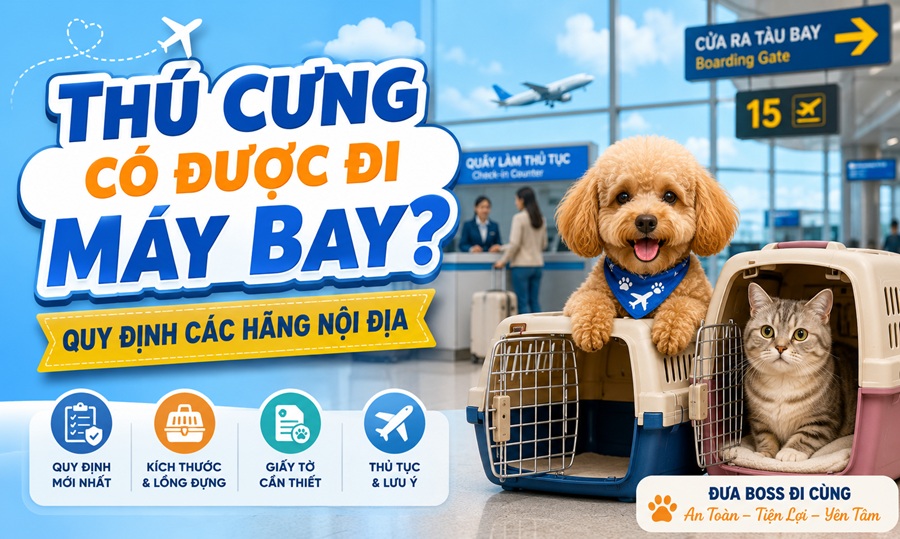 Quy định về thú cưng trên chuyến bay: Hãng nội địa nào chấp nhận vận chuyển?