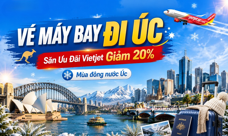 Vé máy bay đi Úc – Săn ưu đãi Vietjet giảm 20% cùng Atrip.vn