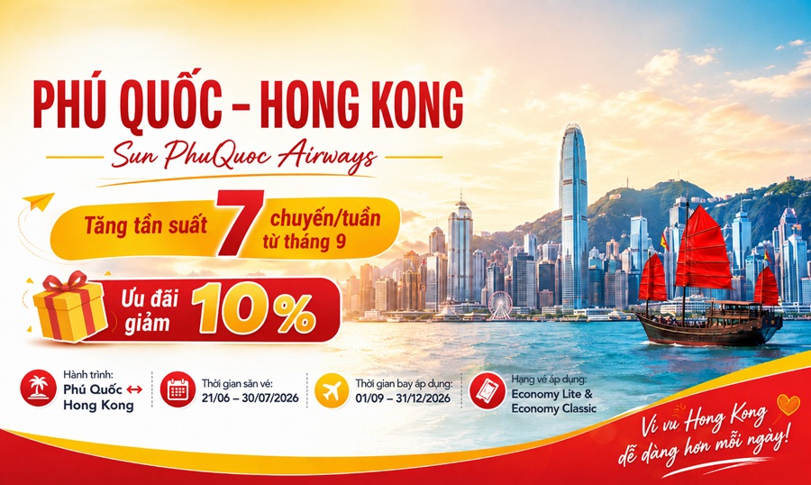 Vé máy bay Phú Quốc Hong Kong giá tốt: Lịch bay, hãng bay và kinh nghiệm đặt vé