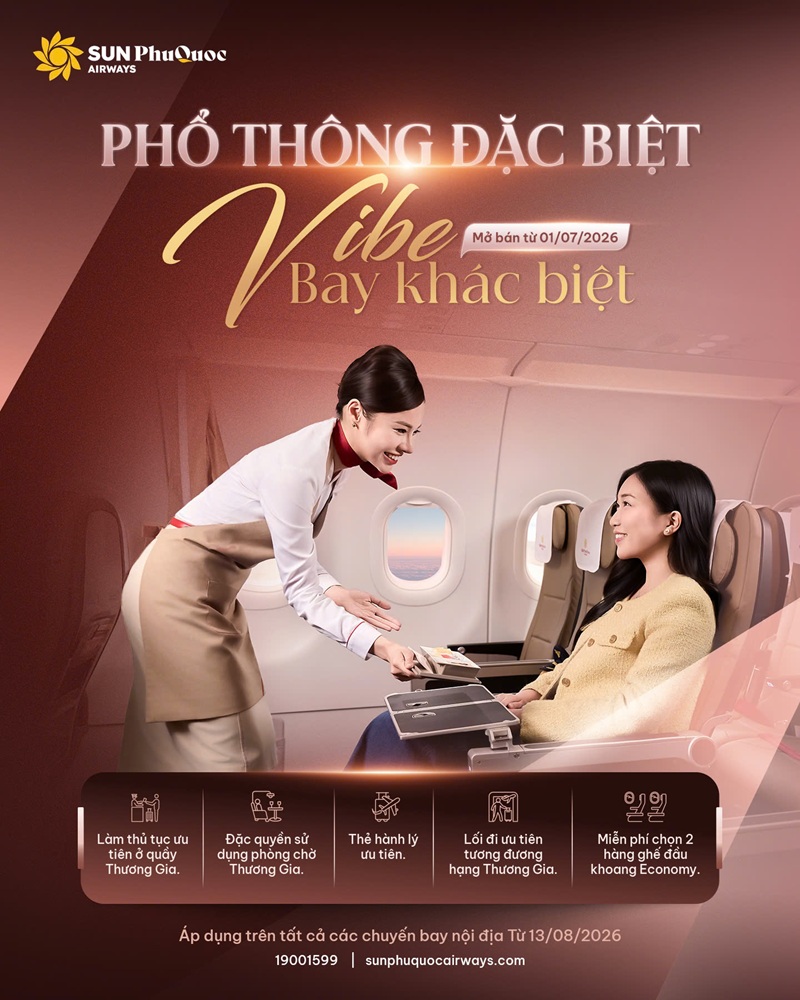 Chương trình Sun PhuQuoc Airways mở bán Premium Economy có gì nổi bật?