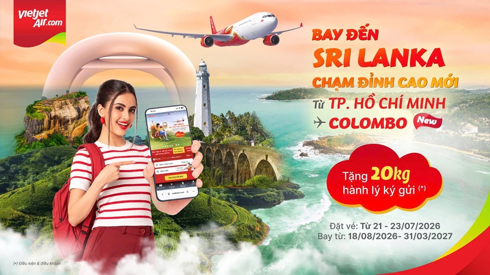 Chương trình khuyến mại Vietjet đi Colombo