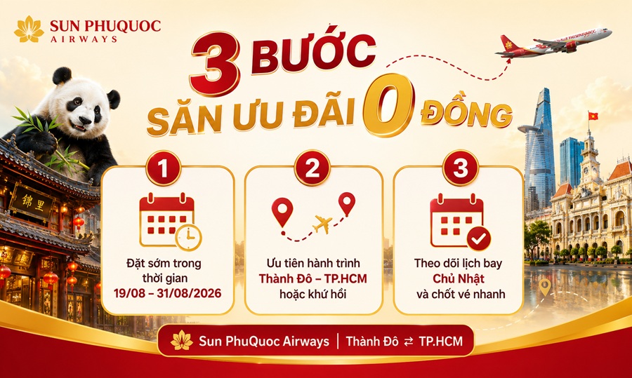 Săn ưu đãi 0 đồng Sun Phuquoc Airways