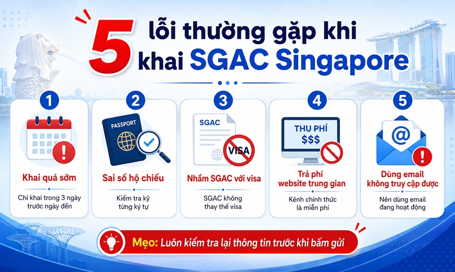 5 lỗi thường gặp khi khai SGAC Singapore