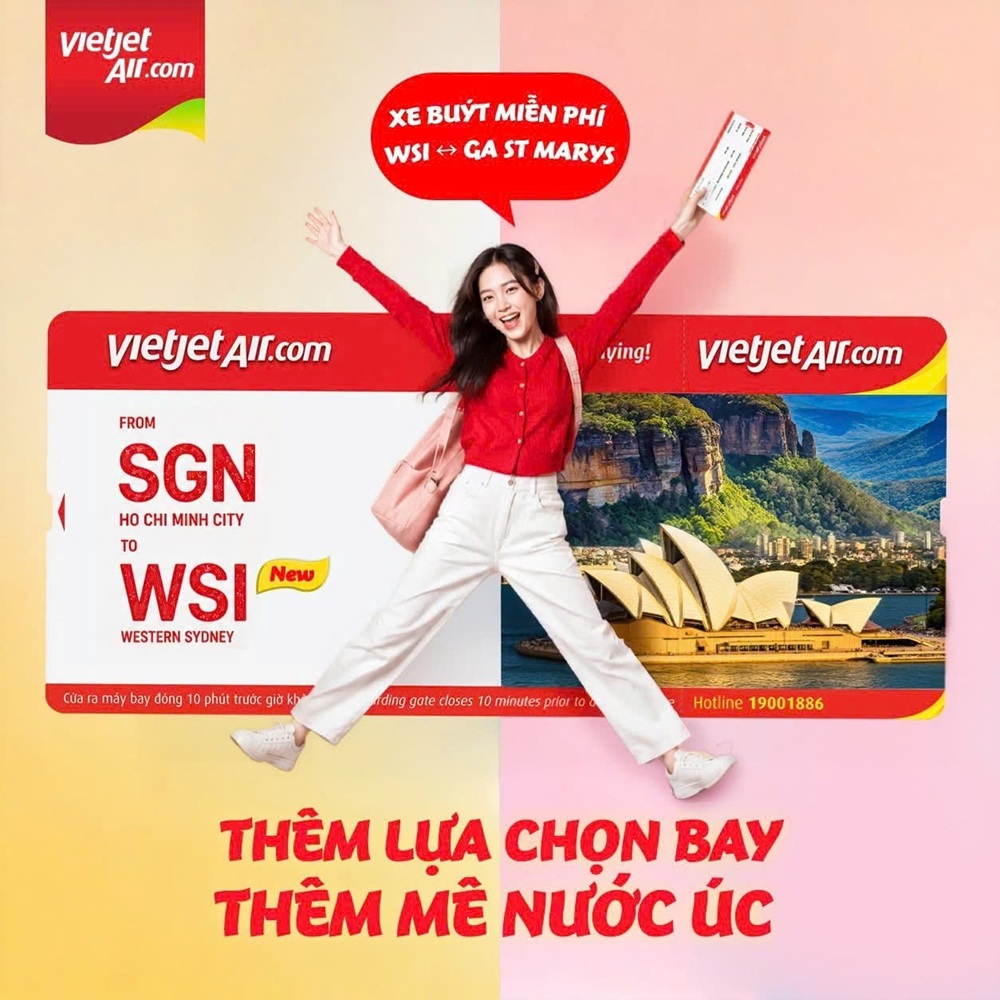 Vietjet mở đường bay TP.HCM – Western Sydney