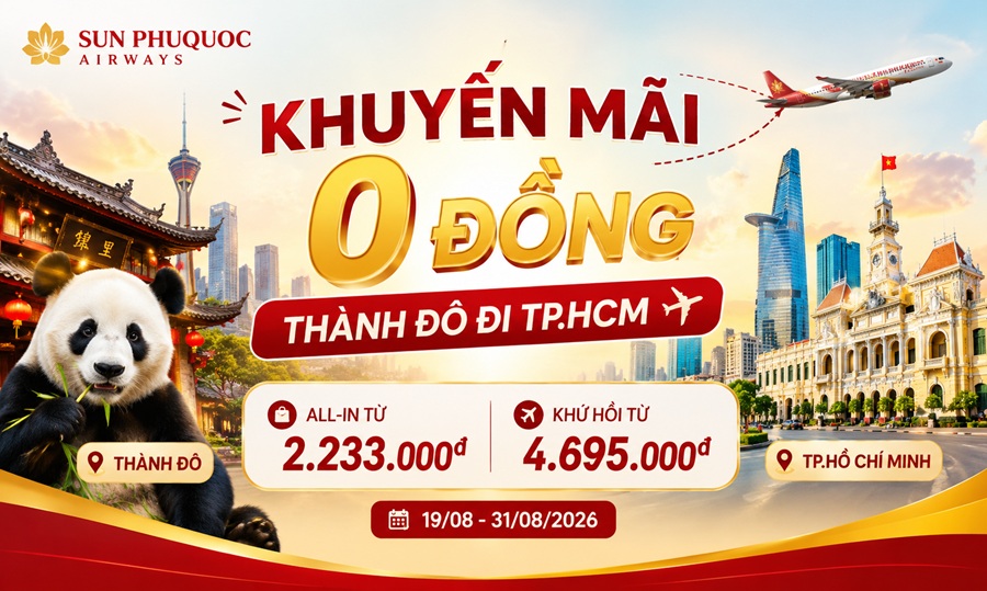 Chương trình khuyến mãi 0 đồng Thành Đô đi HCM