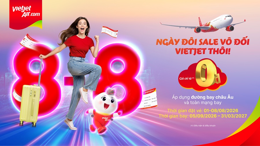 chương trình khuyến mãi Vietjet đến ngày 8-8