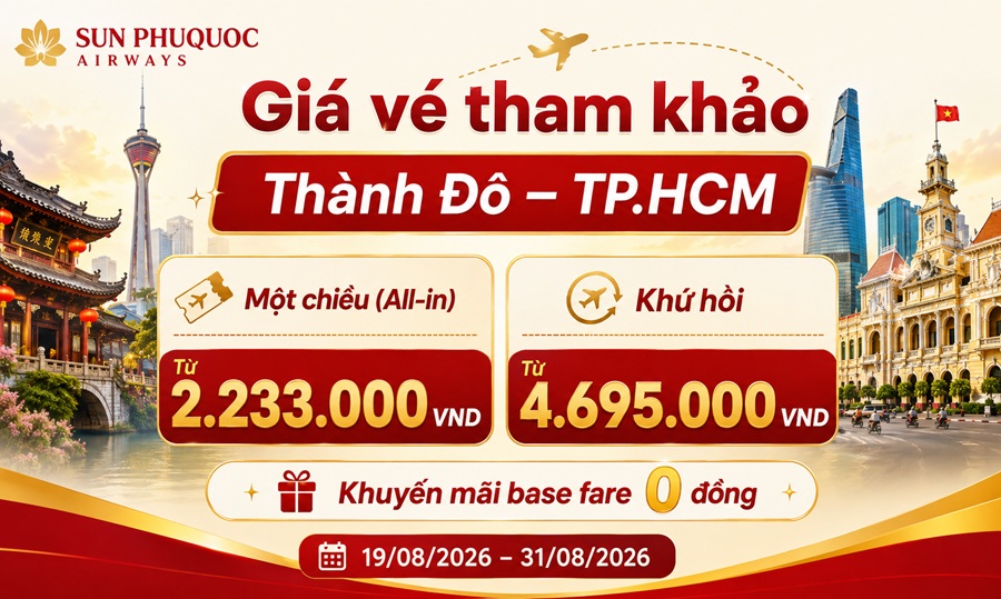 Giá vé Thành Đô TP.HCM