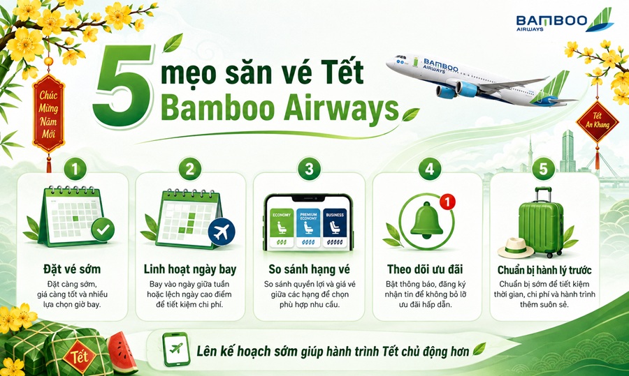 Kinh nghiệm đặt vé Tết Bamboo Airways