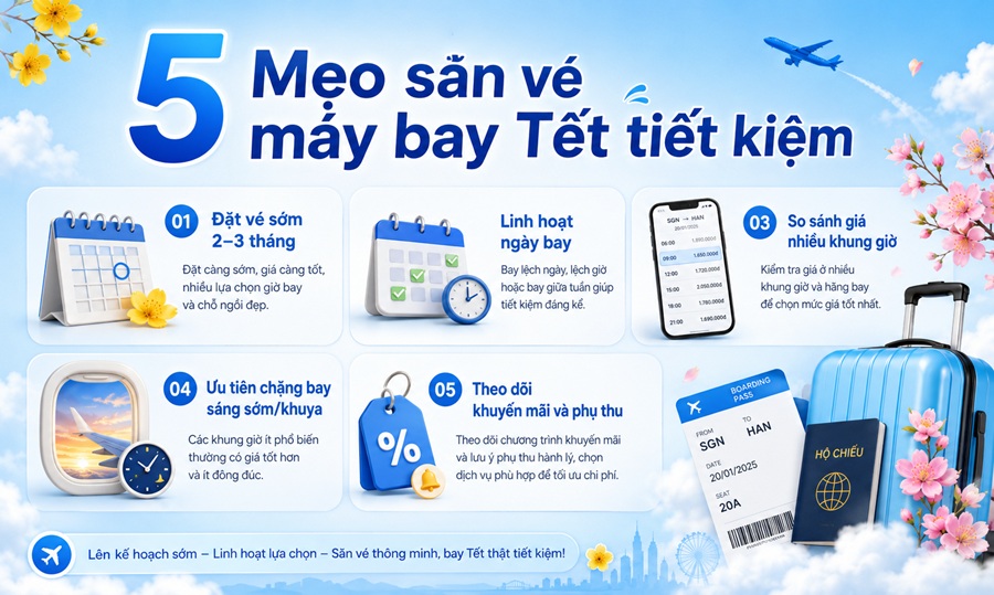Cách săn vé máy bay Tết hiệu quả