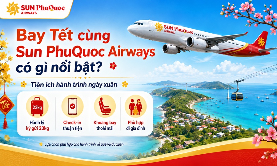 Vé máy bay Tết Sun Phuquoc Airways có gì nổi bật