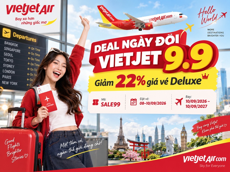 Khuyến mãi Vietjet 9/9 có gì nổi bật?