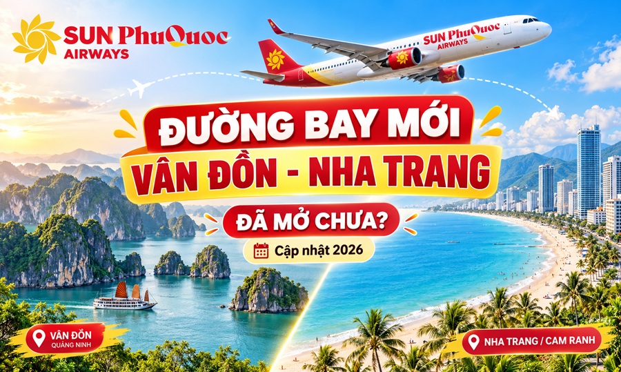 Đường bay Sun PhuQuoc Airways Vân Đồn – Nha Trang 2026