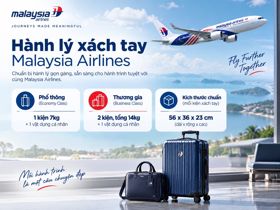 Quy định hành lý xách tay Malaysia Airlines