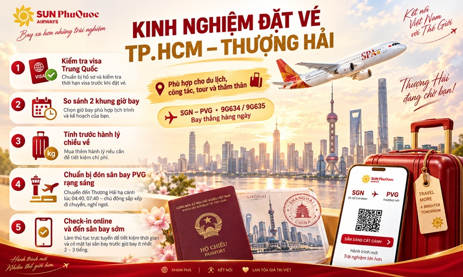 Kinh Nghiệm Đặt Vé TP.HCM – Thượng Hải