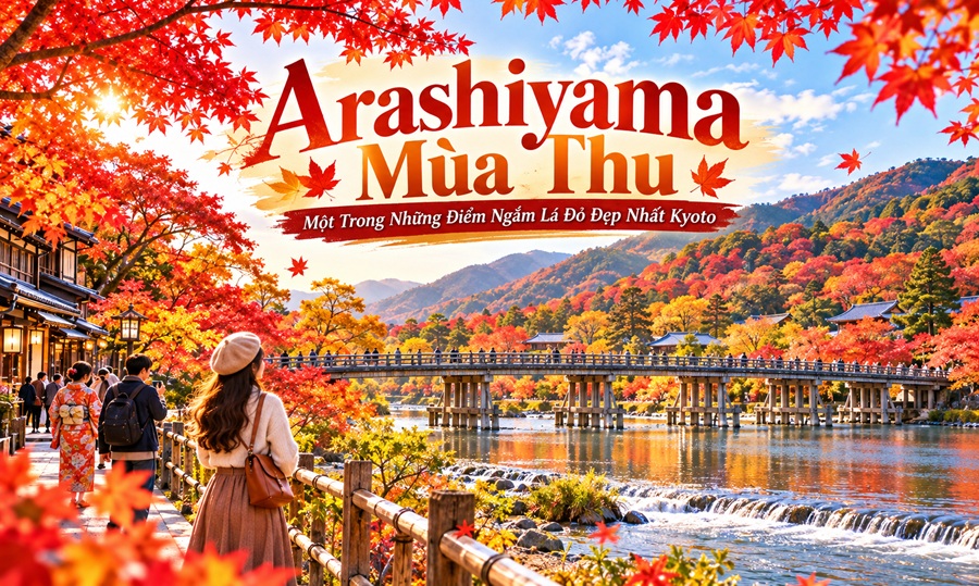 Arashiyama Điểm Ngắm Lá Đỏ Đẹp Ở Kyoto 