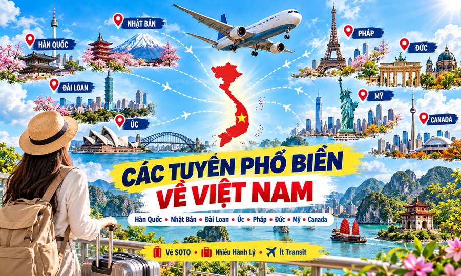các tuyến phổ biến về việt nam