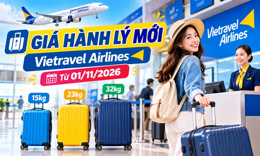 Vietravel Airlines Điều Chỉnh Giá Hành Lý: Bảng Giá Mới Từ 01/11/2026