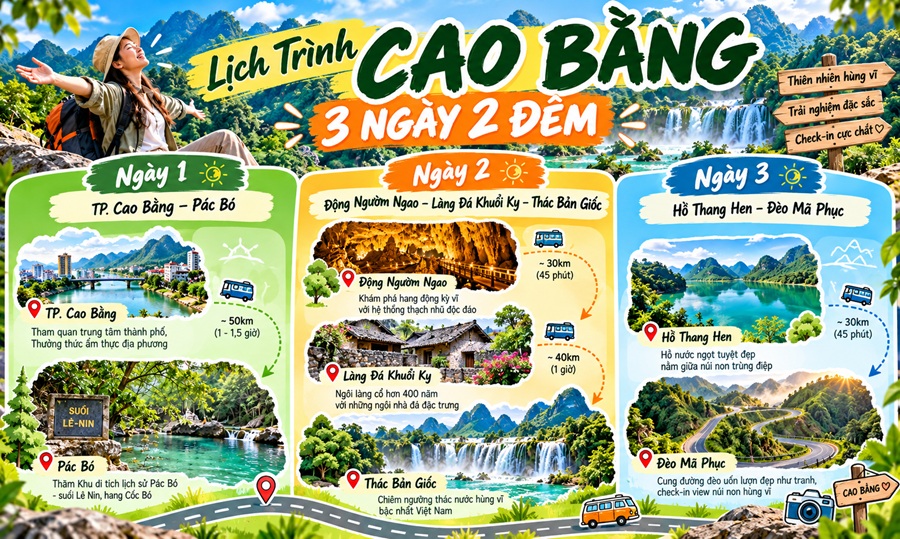 Lịch Trình Cao Bằng 3 Ngày 2 Đêm