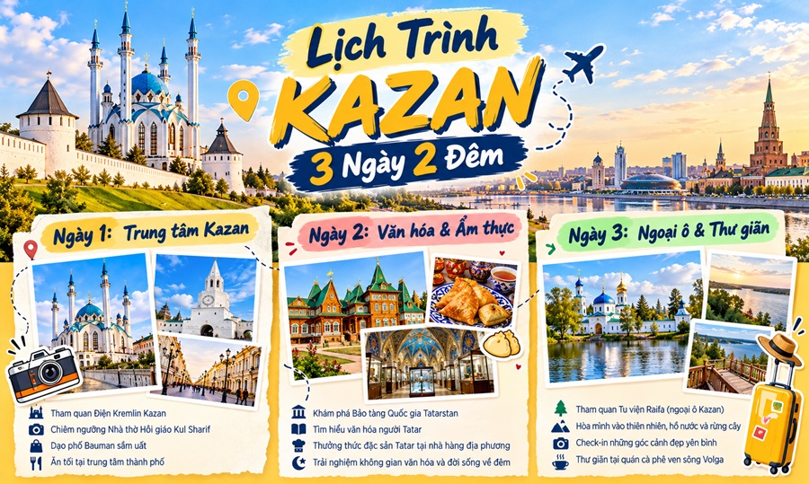 Gợi Ý Lịch Trình Kazan 4 Ngày 3 Đêm