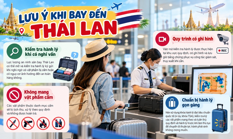 Quy Định Kiểm Tra Hành Lý Tại Sân Bay Thái Lan Có Gì Đáng Chú Ý?