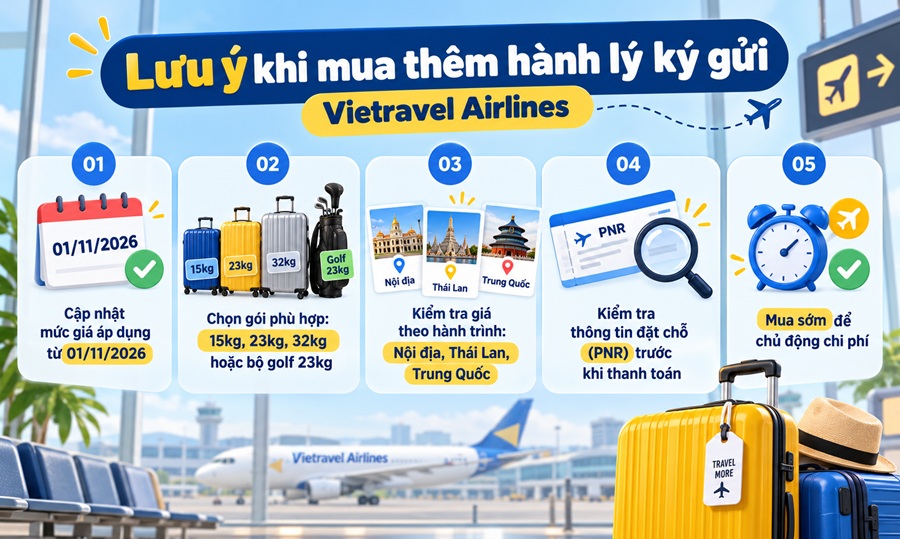 Giá Hành Lý Nội Địa Vietravel Airlines