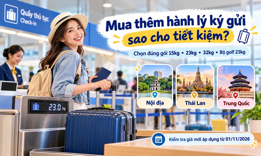 Mua Thêm Hành Lý Vietravel Airlines