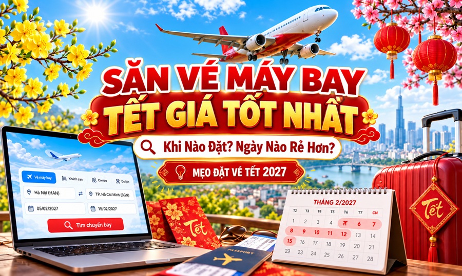 Săn Vé Máy Bay Tết 2027 Giá Tốt Nhất: Khi Nào Đặt, Ngày Nào Rẻ Hơn?