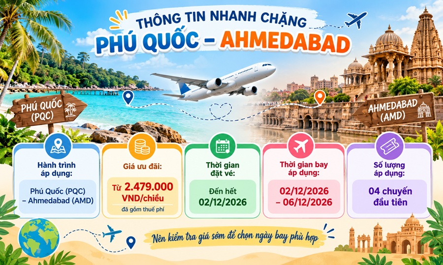 Chương Trình Phú Quốc – Ahmedabad