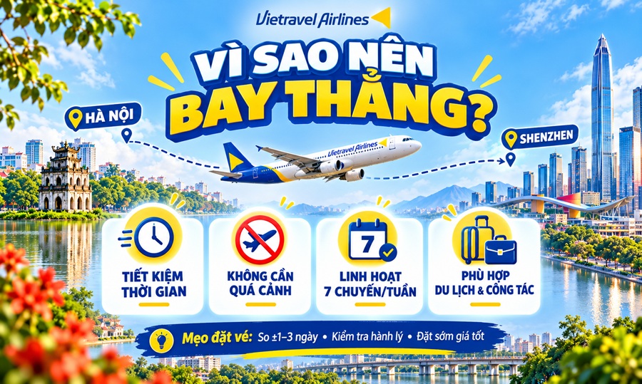 Vì Sao Chuyến Bay Thẳng Hà Nội – Thâm Quyến Đáng Chú Ý?