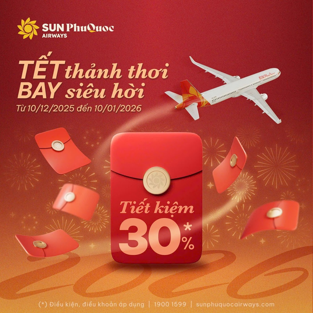 Tổng quan chương trình Sun PhuQuoc Airways ưu đãi 30% giá vé